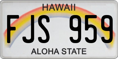 HI license plate FJS959