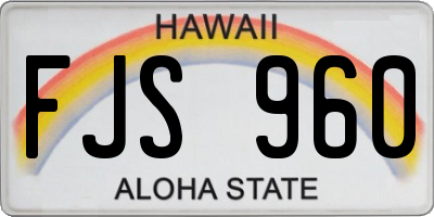 HI license plate FJS960