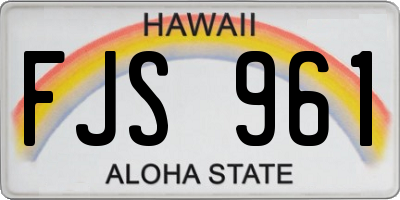 HI license plate FJS961