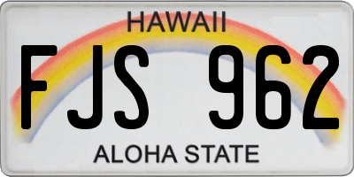 HI license plate FJS962