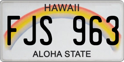 HI license plate FJS963