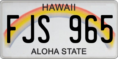 HI license plate FJS965