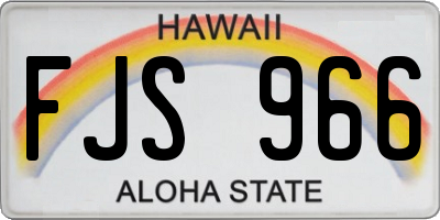 HI license plate FJS966