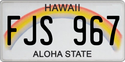 HI license plate FJS967