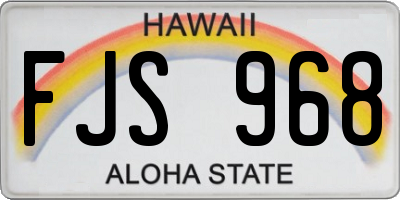 HI license plate FJS968