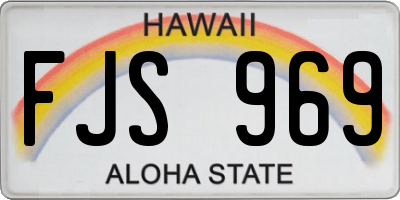 HI license plate FJS969