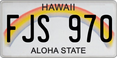 HI license plate FJS970