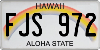 HI license plate FJS972