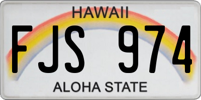 HI license plate FJS974