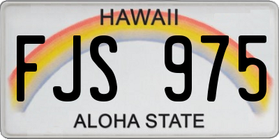 HI license plate FJS975