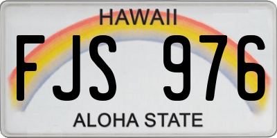 HI license plate FJS976