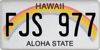 HI license plate FJS977