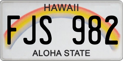 HI license plate FJS982