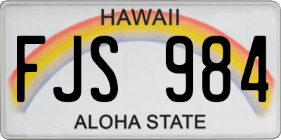HI license plate FJS984