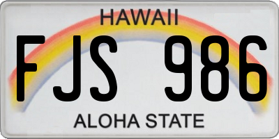 HI license plate FJS986