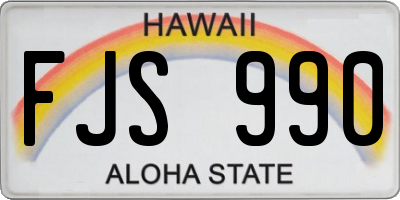 HI license plate FJS990