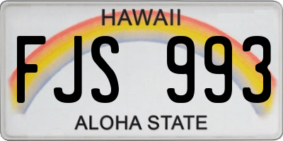 HI license plate FJS993