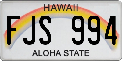 HI license plate FJS994