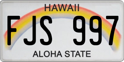 HI license plate FJS997
