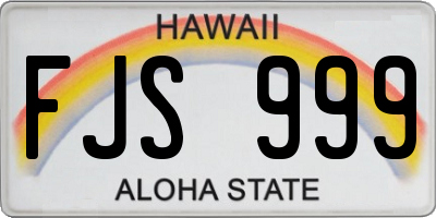 HI license plate FJS999