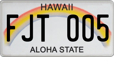 HI license plate FJT005