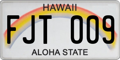 HI license plate FJT009