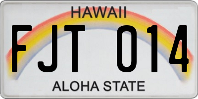 HI license plate FJT014