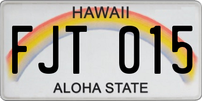 HI license plate FJT015