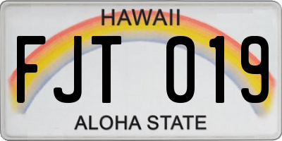 HI license plate FJT019