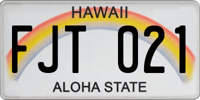 HI license plate FJT021