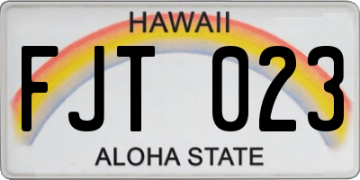 HI license plate FJT023
