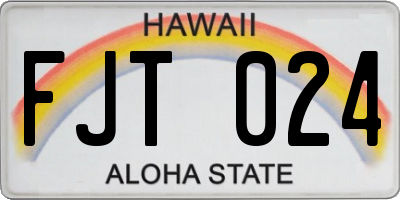 HI license plate FJT024