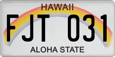 HI license plate FJT031