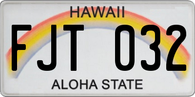 HI license plate FJT032
