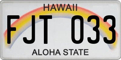 HI license plate FJT033