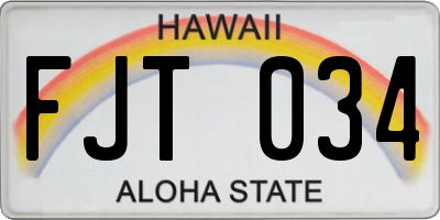 HI license plate FJT034