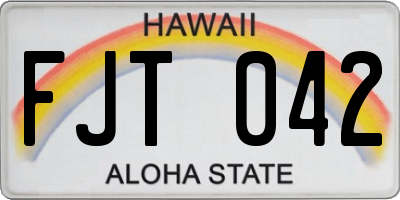HI license plate FJT042