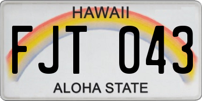 HI license plate FJT043
