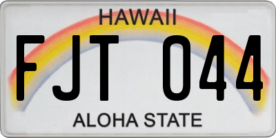 HI license plate FJT044
