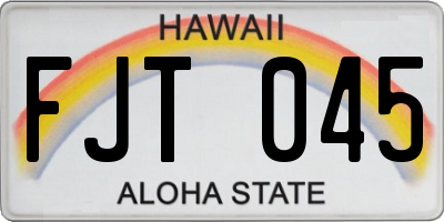 HI license plate FJT045