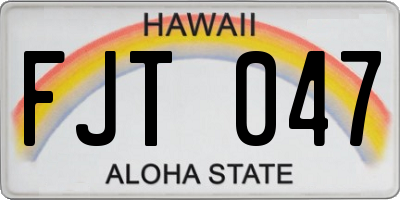 HI license plate FJT047