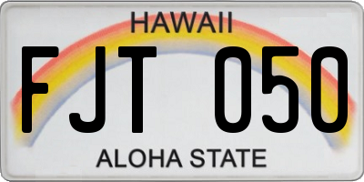 HI license plate FJT050