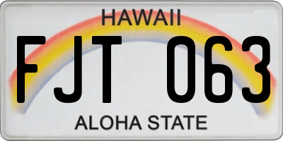 HI license plate FJT063