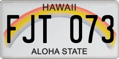 HI license plate FJT073