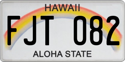 HI license plate FJT082