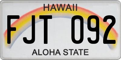 HI license plate FJT092