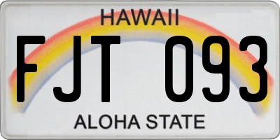HI license plate FJT093