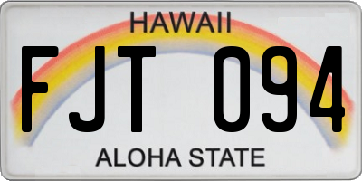 HI license plate FJT094