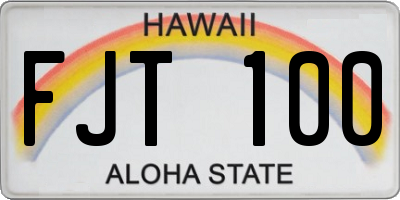 HI license plate FJT100