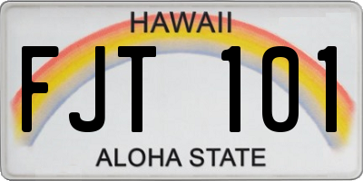HI license plate FJT101